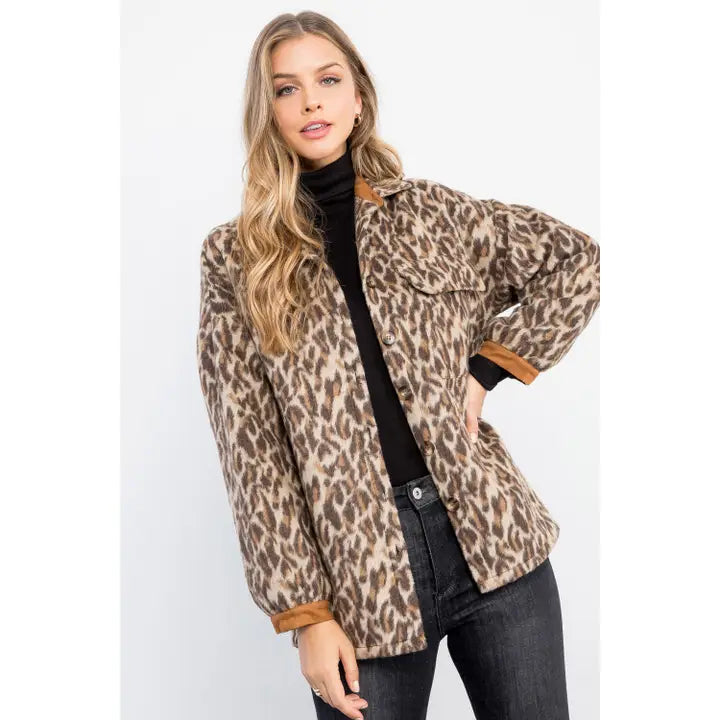 Button Up Leopard Jacket