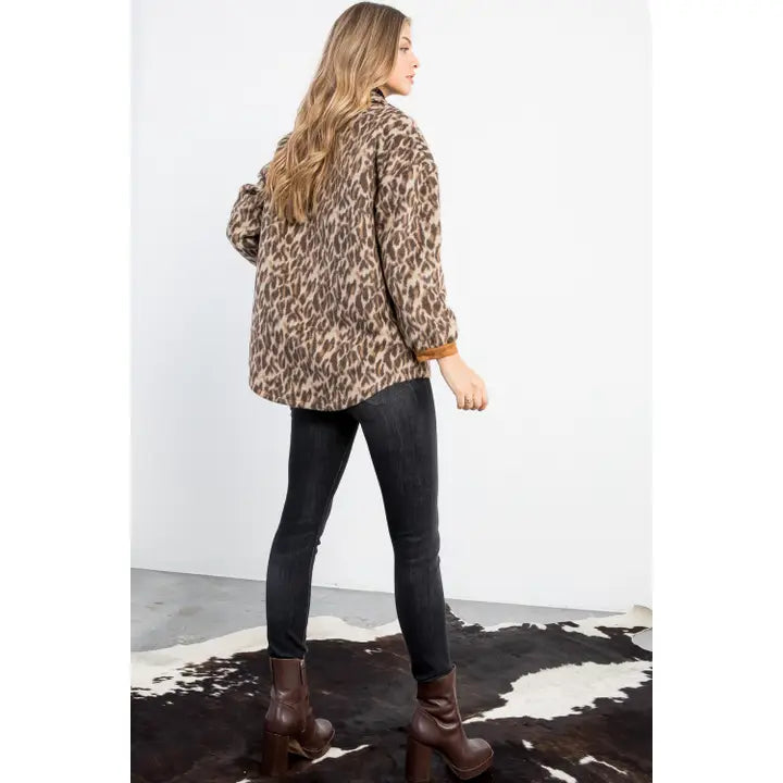 Button Up Leopard Jacket