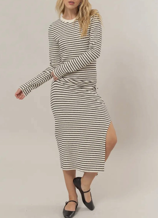 Striped midi dress