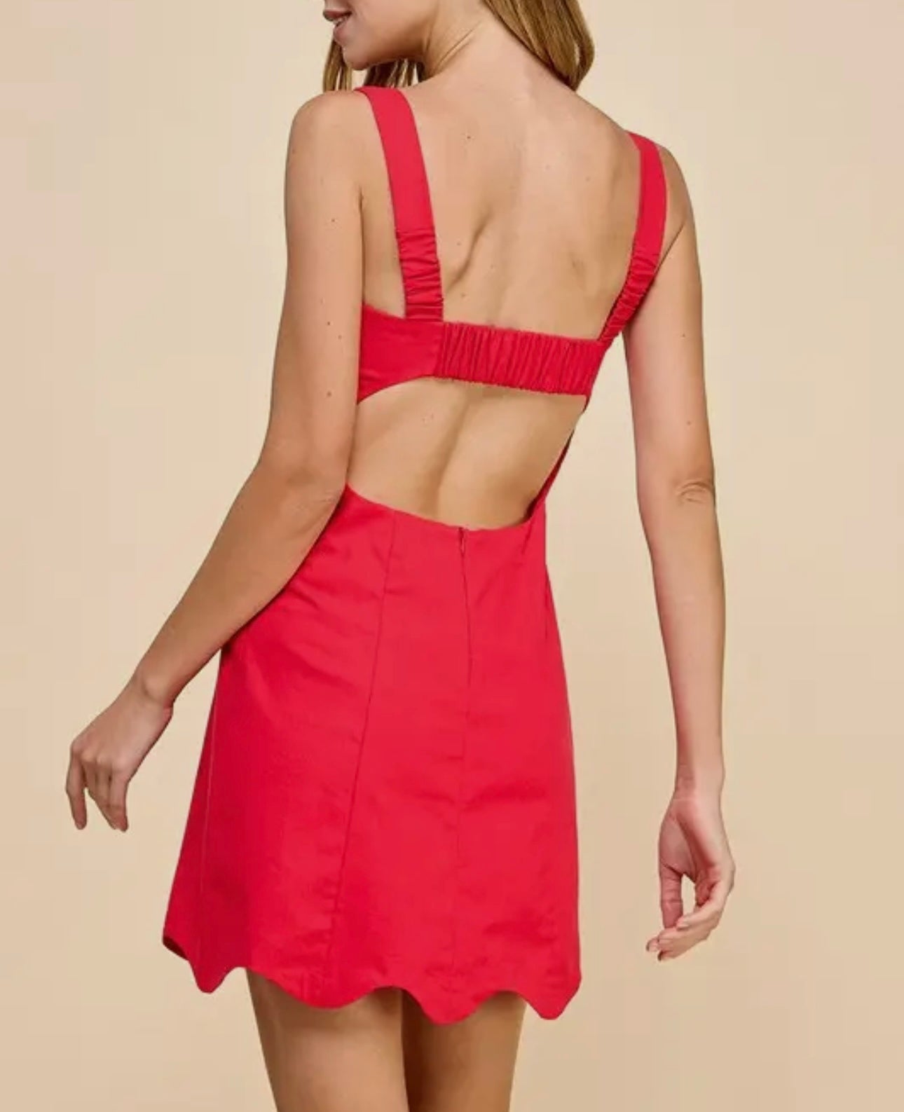 Scoop Neckline Open Back Dress