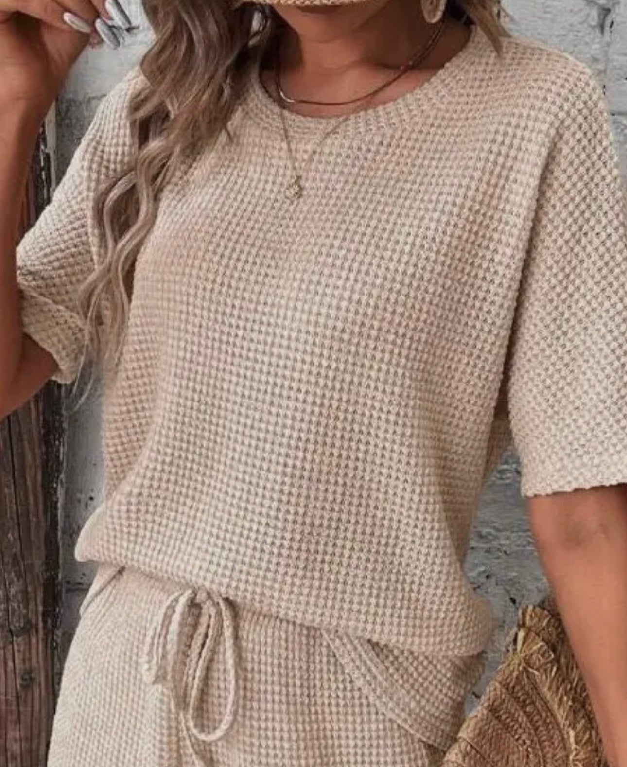 Textured beige top