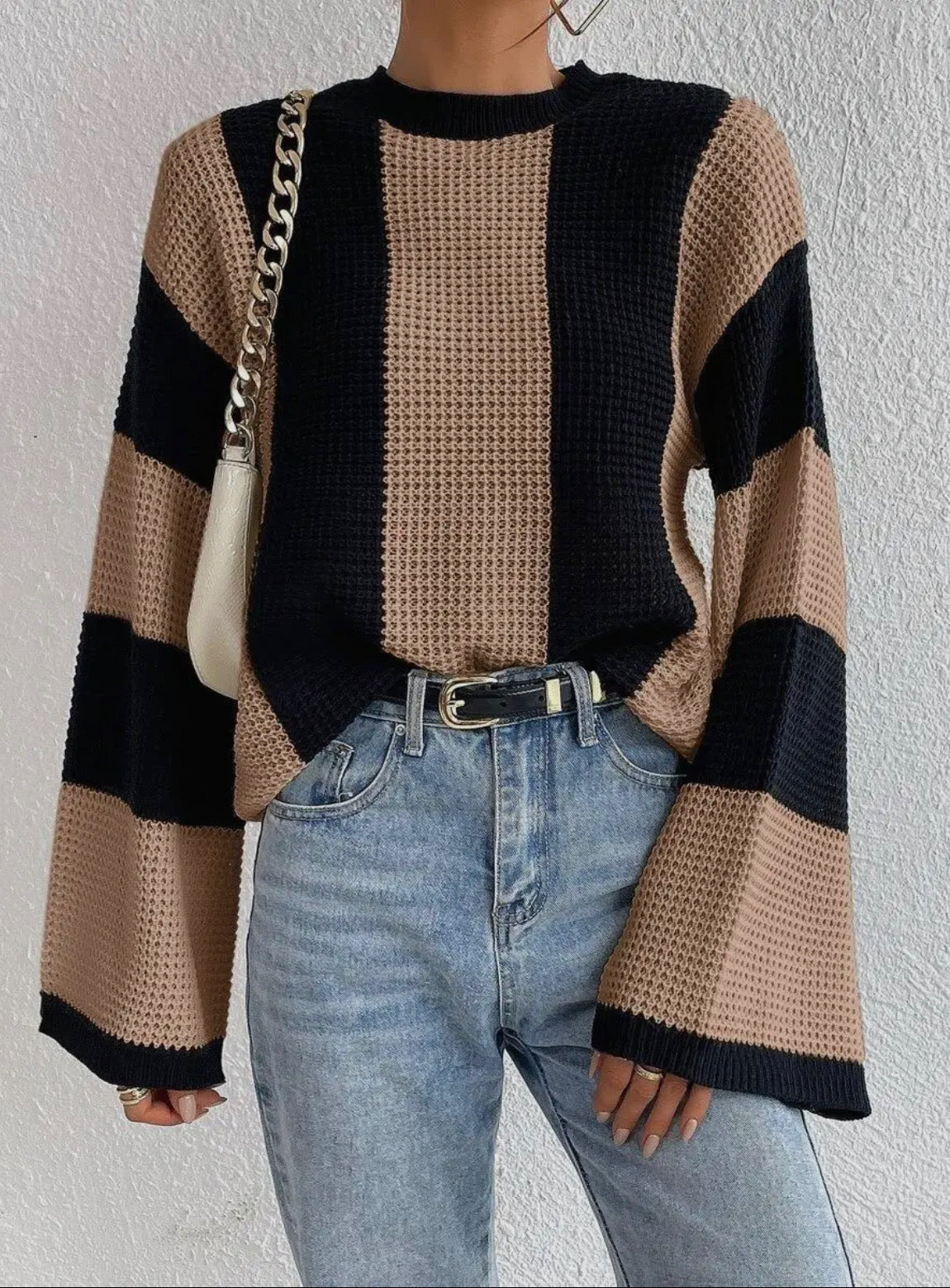 Black and Tan Striped Sweater