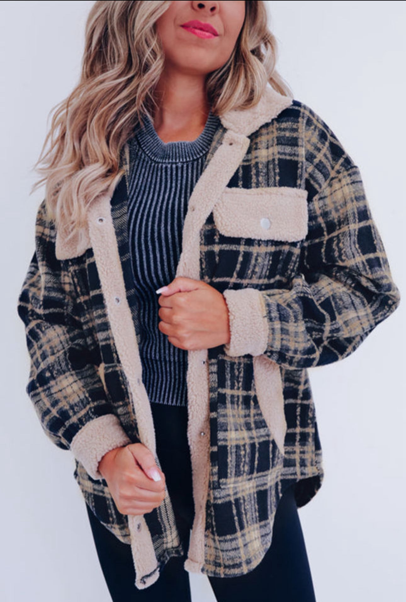 Plaid Sherpa Jacket