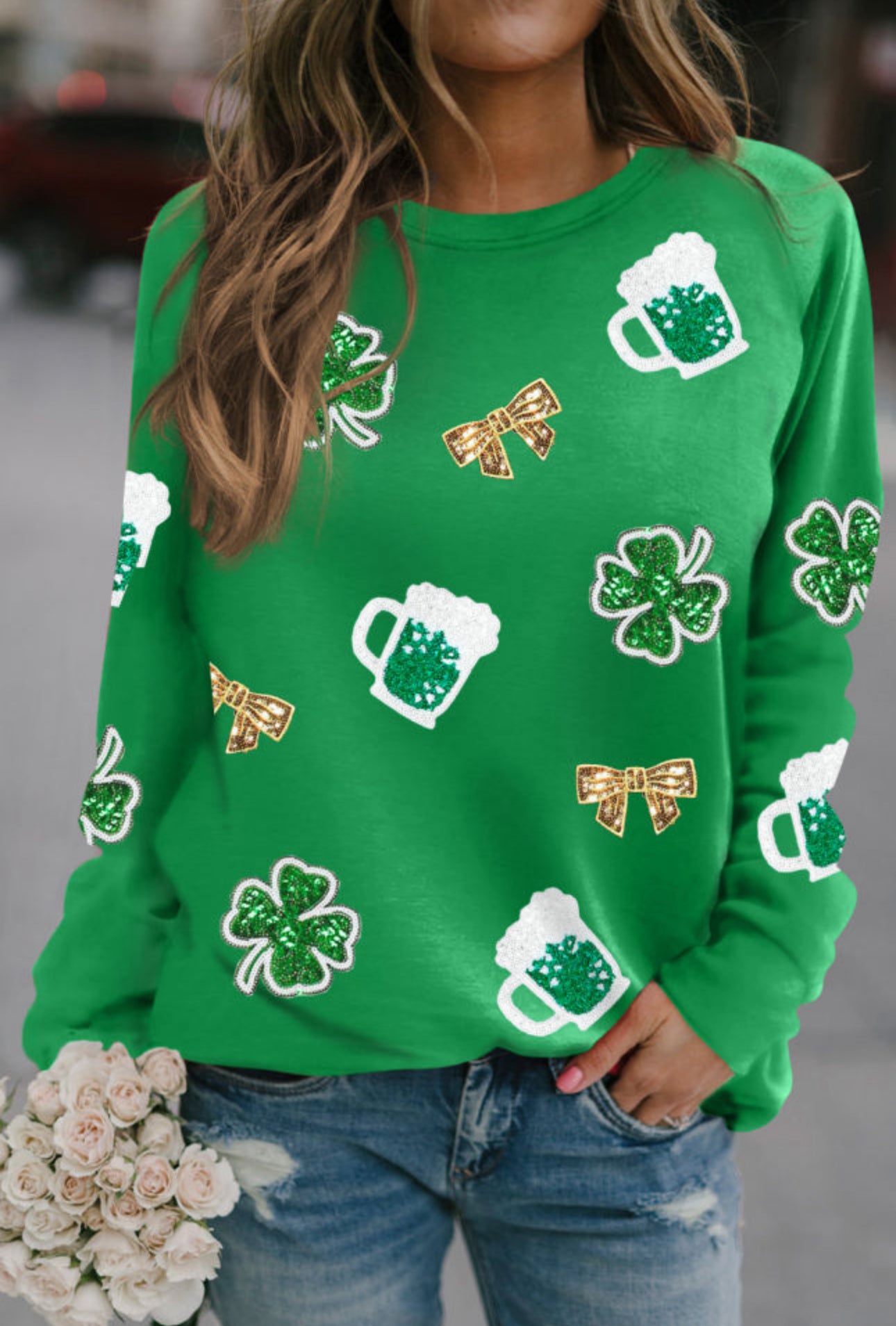 St. Patrick's Sequin Pullover