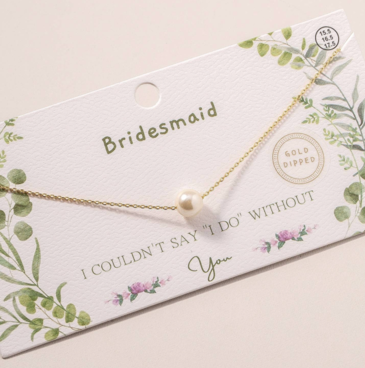 Bridesmaids Pearl Charm Necklace