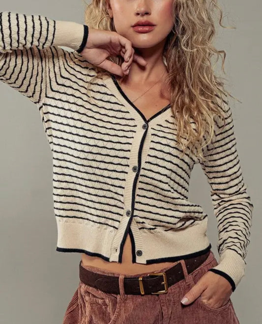 Pyramidal Striped Cardigan