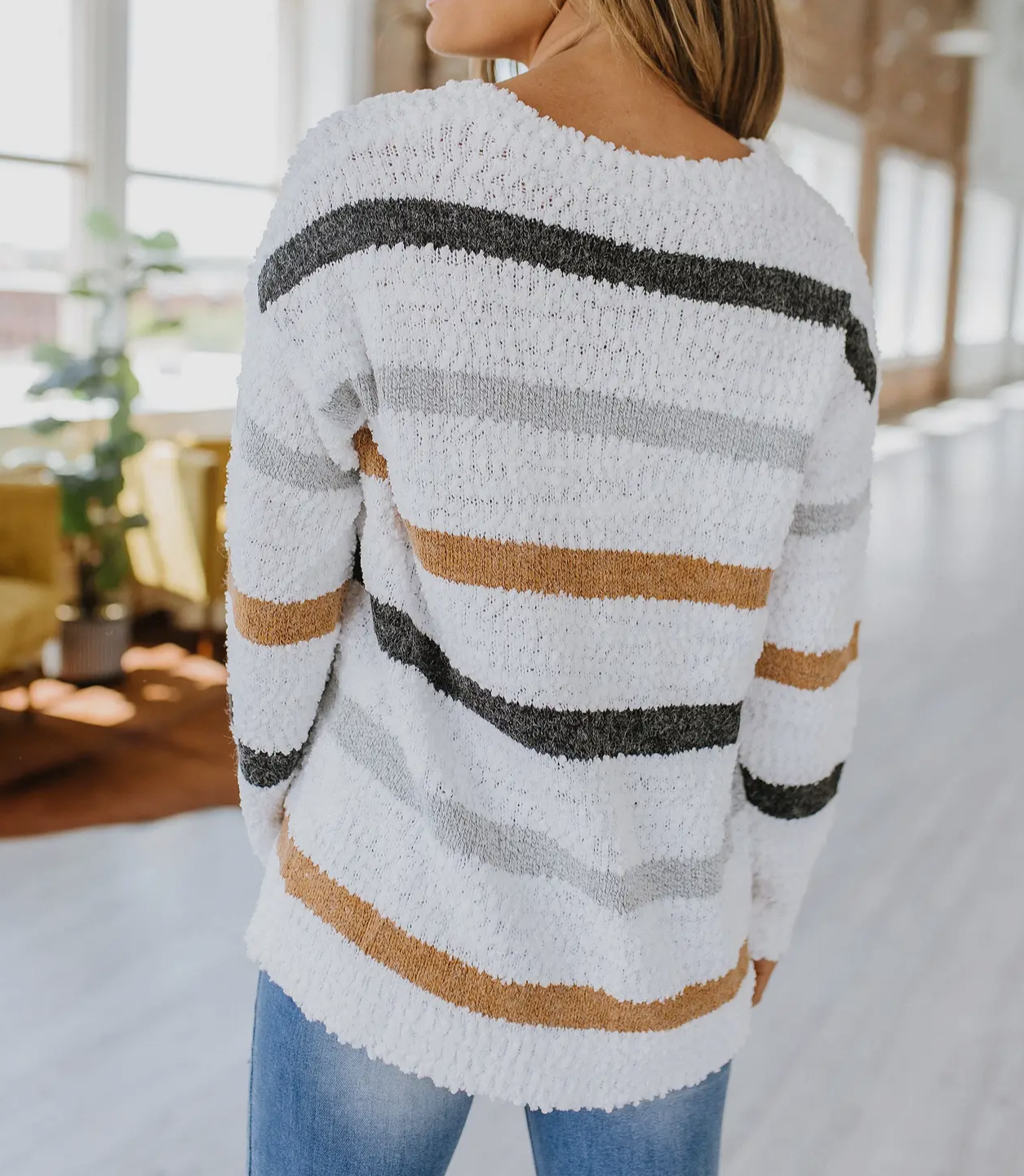 Striped Popcorn Sweater