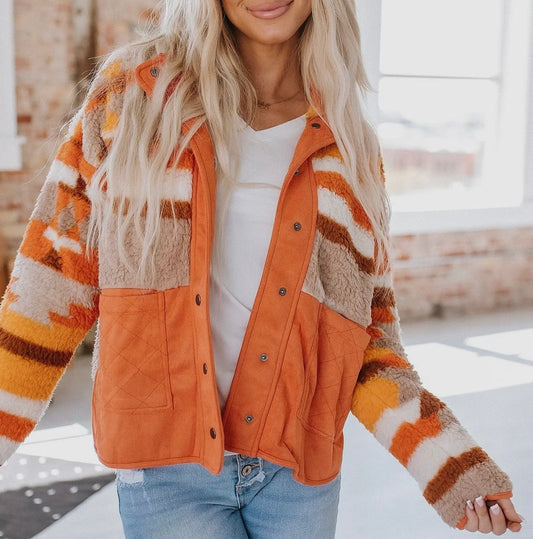 Orange Fleece Jacket