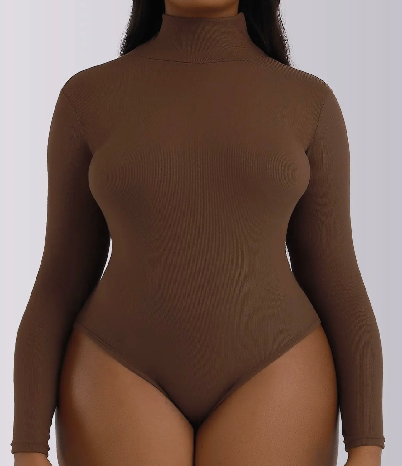 Mock Neck Ribbed Bodysuit