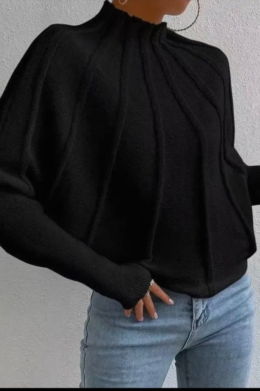 OS Black Shell Knit Sweater