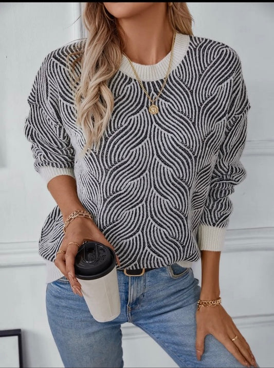 Tessellating Black & White Sweater