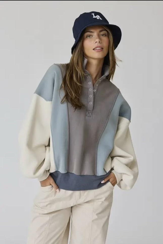 Oversized Color Block Pullover