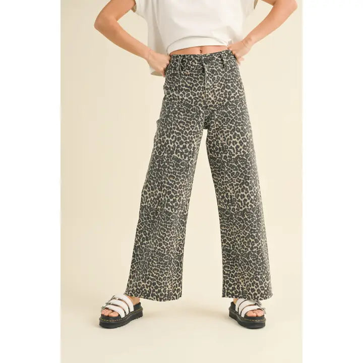 Leopard Wide Leg Pants