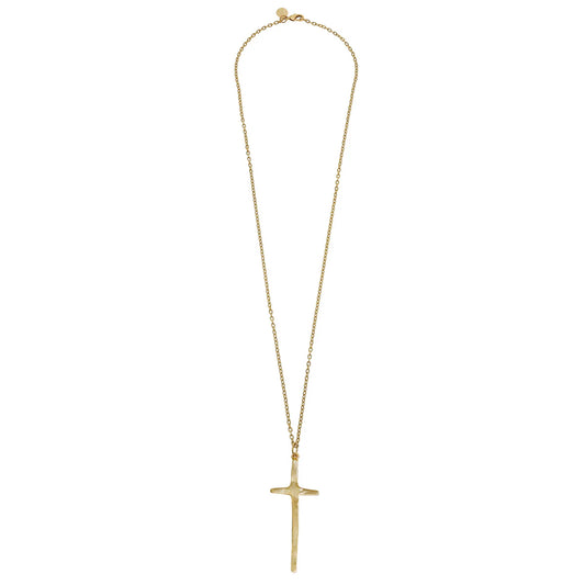 Elongated Long Cross Necklace