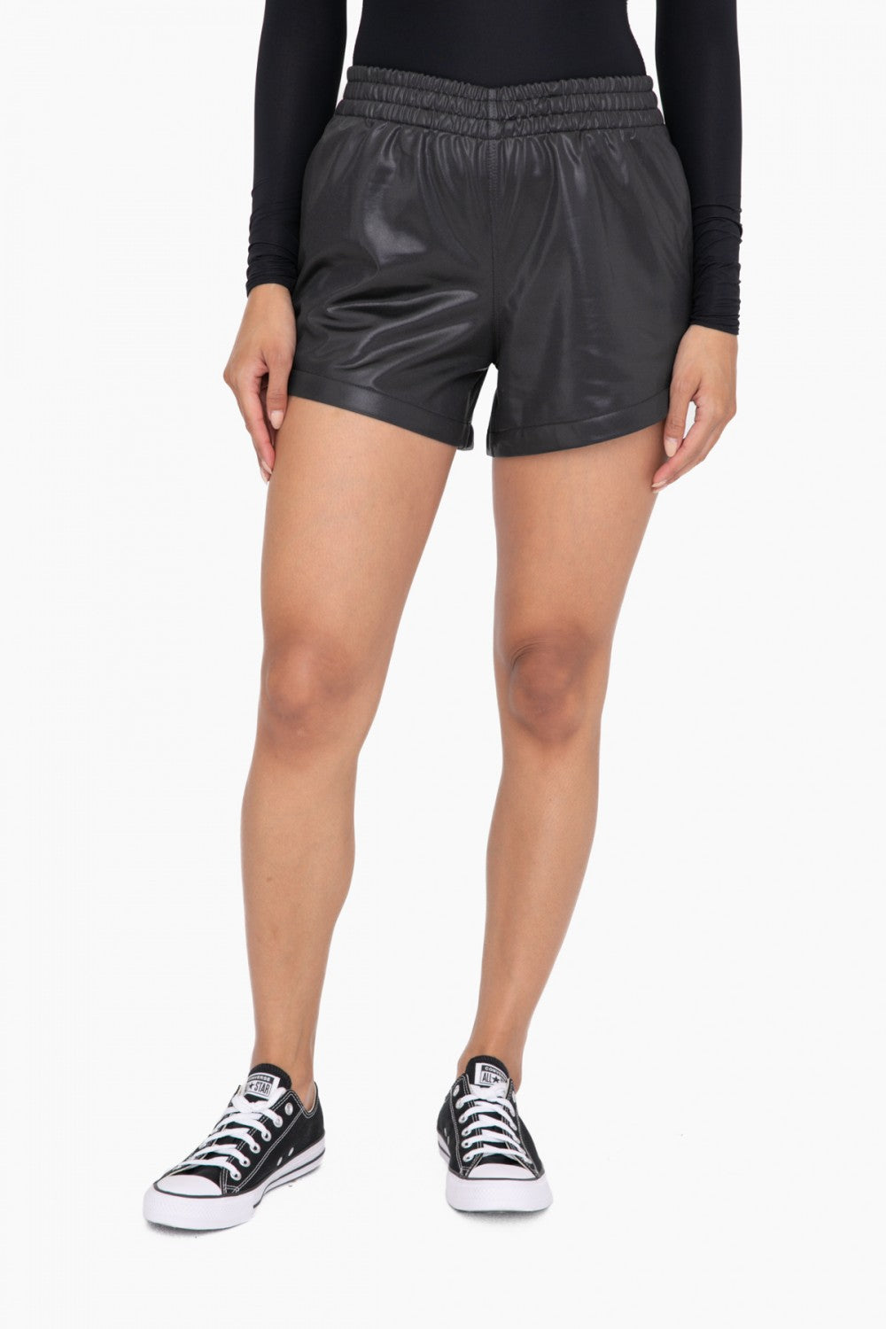 Glossy Leather Look Shorts
