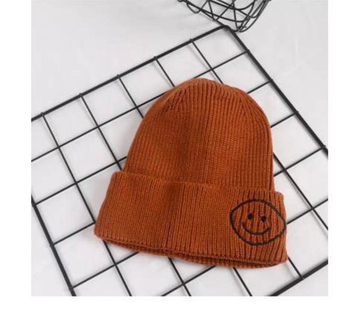 Youth smiley face beanie