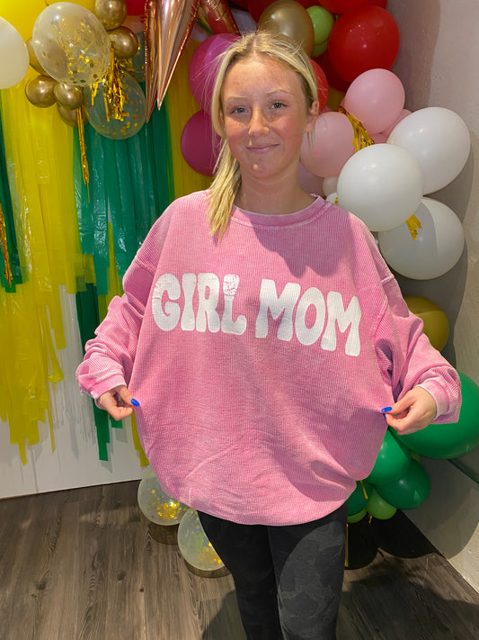 Girl mom corded crew